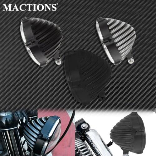 5.75'' Motorcycle CNC Headlight Cover With Bottom Mount Configuration For Harley Softail Dyna Sportster XL 883 Street Bob FXDB