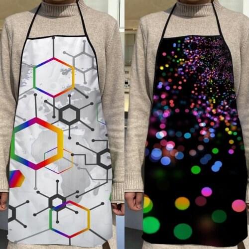 Abstract Geometry Kitchen Apron Dinner Party Cooking Apron Adult Baking Accessories Waterproof Fabric Printed Cleaning Tools