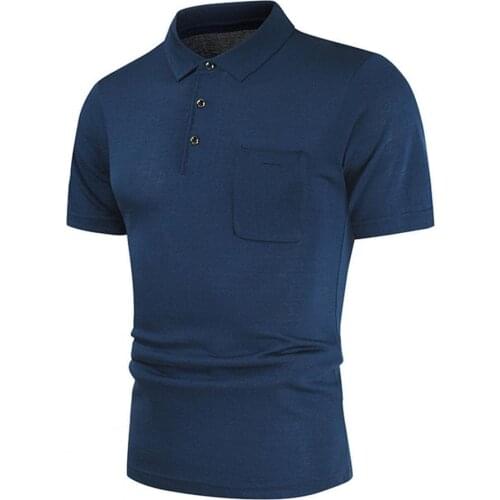 50% Dropshipping!!Men Shirt Lapel Solid Color Summer Loose Lapel Short Sleeve Top for Dating