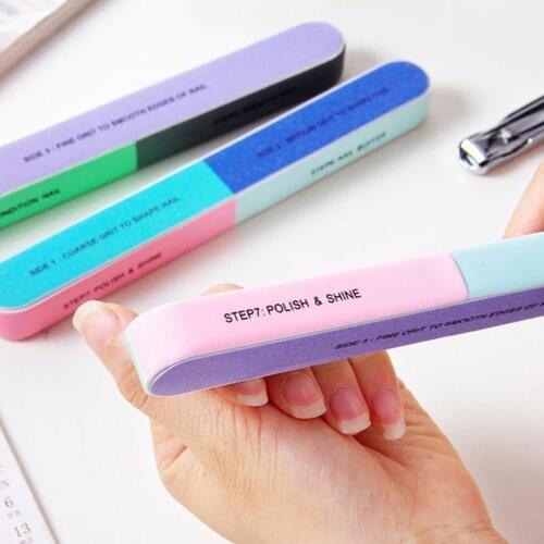 New 3pcs Multi-sided Nail File Set Polished Sponge Nail Files Sand Bars Manicure Tools Nail Art Tools