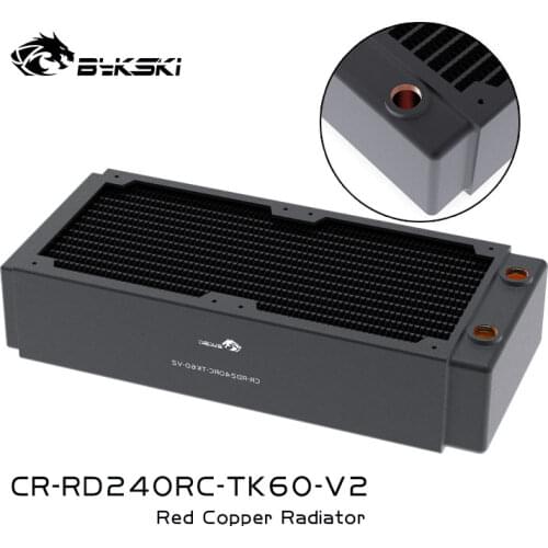 Bykski 60mm Thick 240mm Copper Radiator Computer Water Coolant Discharge Heat Sink Exchanger for 2*12cm Fan Radiator