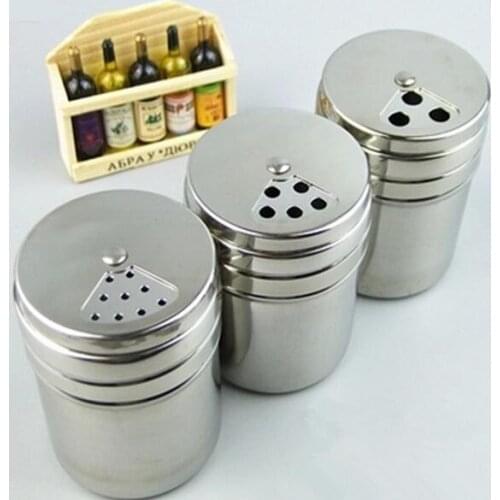 Stainless steel Spice Shaker Jar Sugar Salt Pepper Herbs Toothpick Storage Bottle BBQ Spice Storage Bottle