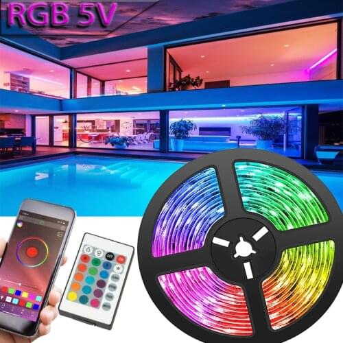 Led Strip Verlichting USB Powered RGB 2835 Bluetooth Control Color Changing Tv Backlights Flexibele Lamp For Home Decor