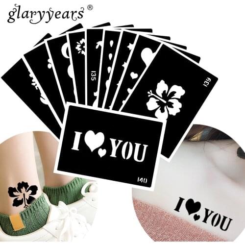 10 Pieces/Set Henna Tattoo Stencil Star Pattern Paste Drawing Lady Body Art Tattoo Stencil Sexy Product Waterproof 2019 HN#14