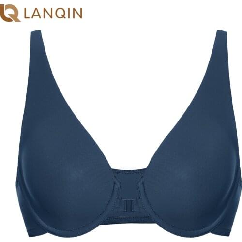 Womens Front Closure Seamless Racerback Underwire Unlined Bra Plus Size 32-42 B C D E F