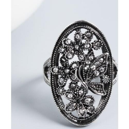 Women Rings Black Creative Ring Micro Inlaid Transparent Zircon Ring Fashion Party Jewelry Ring Girlfriend Gift