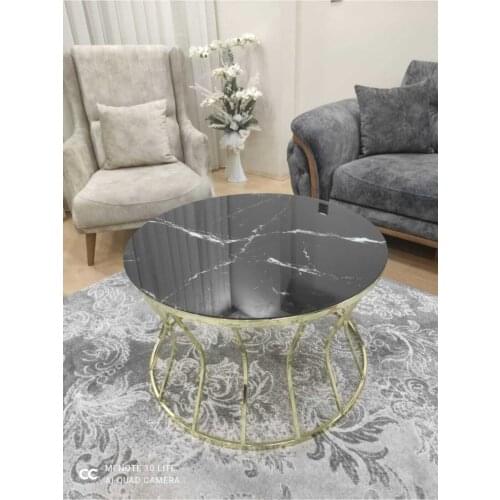 Gold Hourglass Mid Coffee table Black Marble Pattern Unbreakable Glass журнальный столик mesa auxiliar table basse de salon