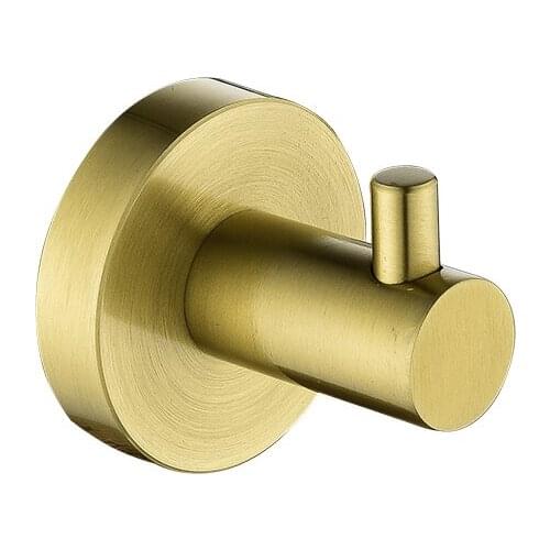 Brushed Gold Towel Hook Wall Mounted Stainless Steel Robe Hook Clothes Hook Hardware Wall Hook New Arrive Bathroom Hardware