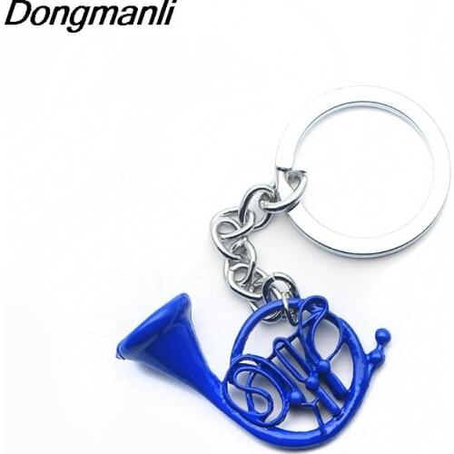 1pcs New How I met your Mother Blue French Horn keychain Pendant with Chain TV Series Jewelry Mothers Day Gift