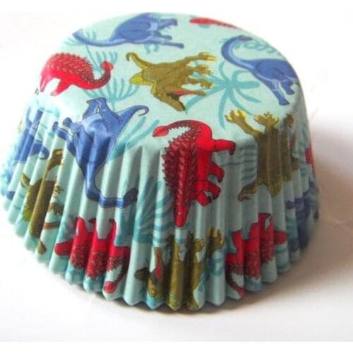 100x Birthday Cupcake Liners Dinosaur Puppy Bear Rabbit muffin baking Cups cake mold muffin paper cups baby shower christening