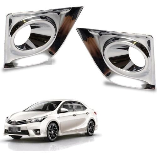 JanDeNing 2pcs ABS Chrome Front Light Fog Lamp Frame Cover Trim Refit For Toyota Corolla E170 2013- 2016