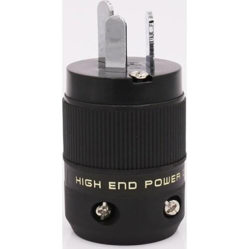 2 pieces Hight Quality Rhodium Plated AU Mains Power Plug Male Copper Connector Cable Cord 3 Pin HiFi