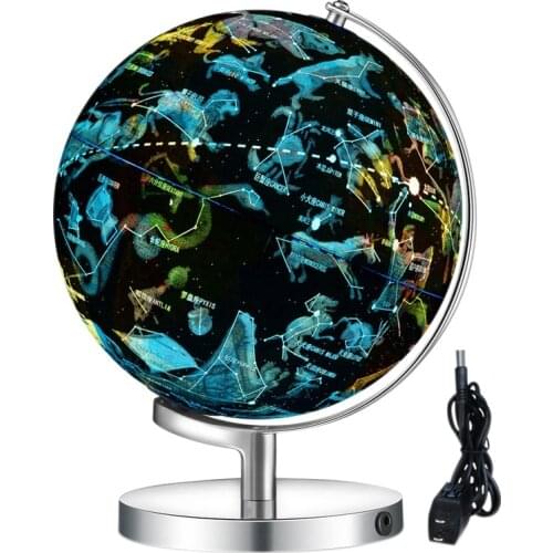 25cm Luminous Constellation Globe, World Globe, LED World Map Globe with Night Light, Learning Tool,ChildrenS Gift