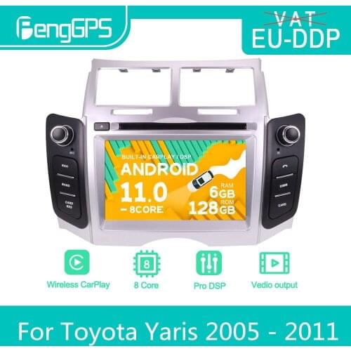 For Toyota Yaris 2005 - 2011 Android Car Radio Stereo DVD Multimedia Player 2 Din Autoradio GPS Navi PX6 Unit Touch Screen