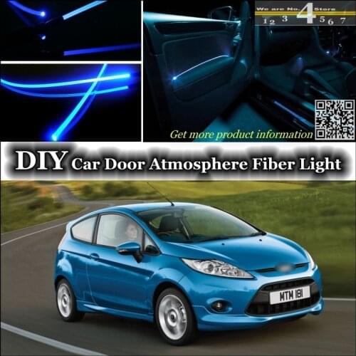 For Ford Fiesta / ST interior Ambient Light Tuning Atmosphere Fiber Optic Band Lights Door Panel illumination Not EL light