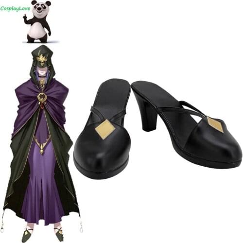FGO Fate Grand Order Caster Medea Black Cosplay Shoes Long Boots Leather Custom Made CosplayLove For Halloween