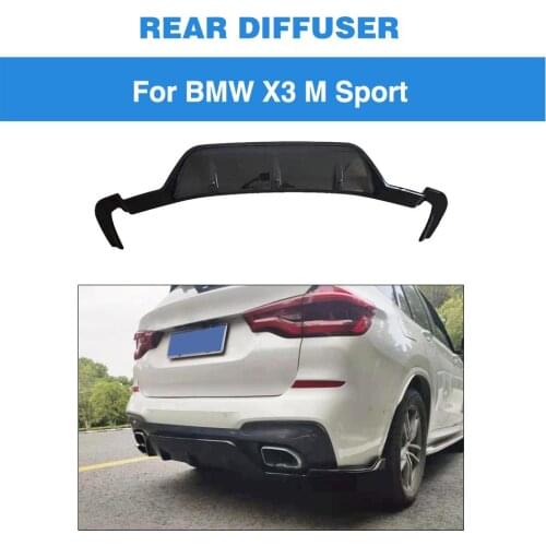 Carbon Fiber Look Glossy Black Painted Car Rear Bumper Diffuser Spoiler for BMW X3 G01 M Sport 2018 - 2020 Rear Bumper Lip