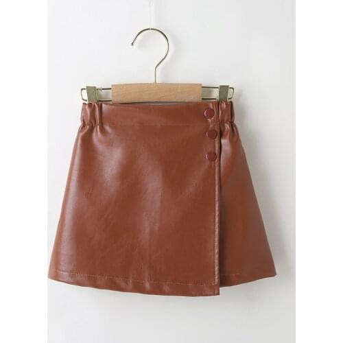 Girls PU leather skirts, kids clothes, girls fashion short skirts, leather skirts suitable for 3-7 years old
