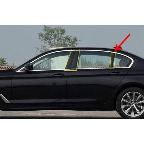 Aluminum Alloy Chrome Polished B C Window Pillar Post Trim Kit Cover Trim Car Accessory For BMW New 5 Series G30 2017 2018