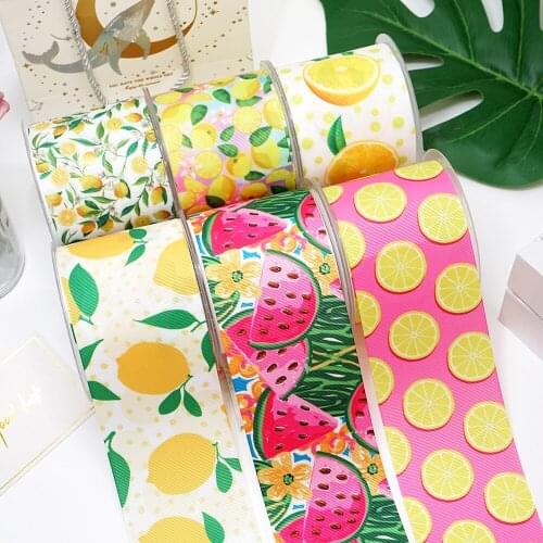 5 Yards Fruits Printed Grosgrain Ribbons For Hair Bows DIY Handmade Materials37346