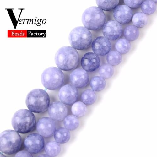6 8 10 12mm Angelite Stone Beads Natural Stone Round Loose Beads For Needlework Jewelry Making Diy Bracelet Necklace 15"Strand