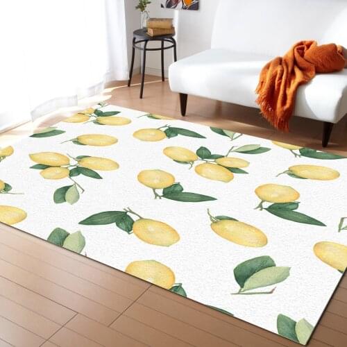 Summer Style Lemon Fruit Carpet for Living Room Rug Kids Bedroom Bedside Rugs Carpets Home Sofa Table Decor Mat