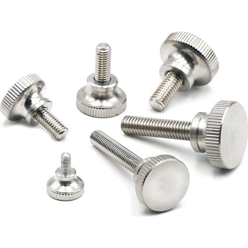 M5 M6 Knurled Thumb Screw Manual Adjustment Computer Screws - Stainless Steel 1/5pcs