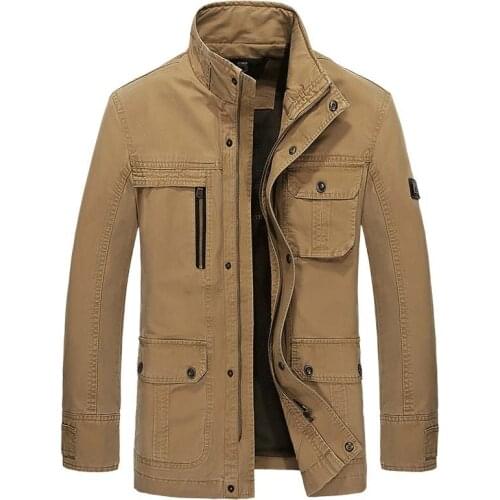 Autumn Winter Fashion Military Jacket Men Casual Jacket Coat Warm Fleece Parkas Washed Cotton Denim Jacket Male Clothes Black