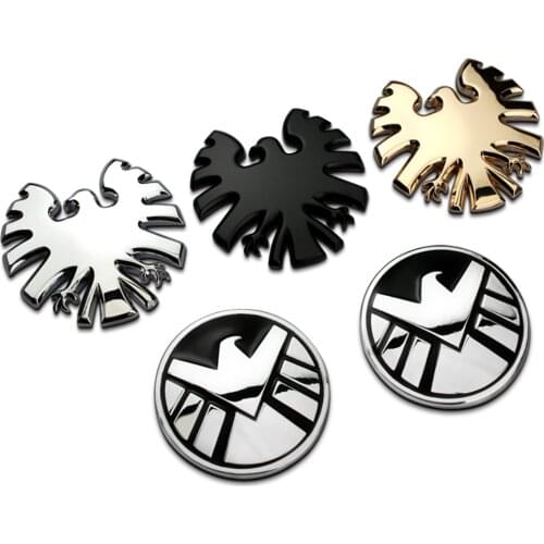 Agents of SHIELD Symbol Emblem Logo Car Sticker Badge Auto Decal Motorcycle Sticker 100% 3D Metal Exterior Accessories