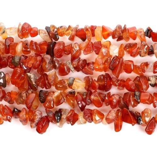 Irregular Chip Dark Red Striped Agates Gravel Natural Stone Beads For Jewelry Making DIY Loose Spacer Beads Necklace Handmade