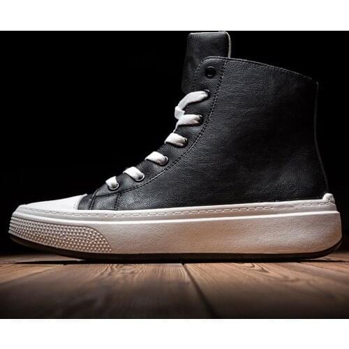 2020 autumn and winter new mens shoes high top shoes personality outdoor sports leisure trendy shoes mens leather boots