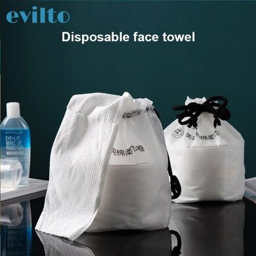 1 Roll Disposable Face Towel Portable Travel Cleansing Pearl Pattern Soft Fiber Cotton Pad Beauty Wet And Dry Wipe Washcloth