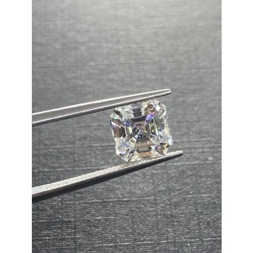 Wholesale GRA Shine Bright D Color Asscher Cut 7.5*7.5mm VVS Loose Moissanite Diamond Stone White Clear
