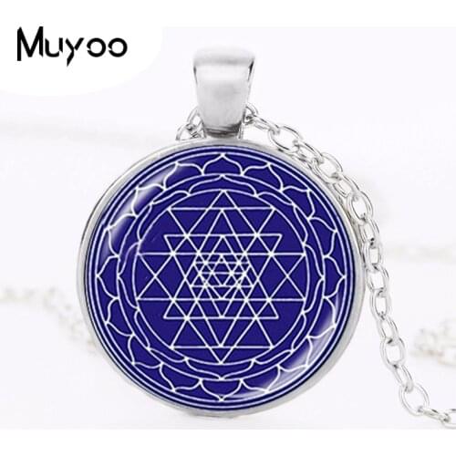 Sri Yantra Necklace Sacred Geometry Pendant Chakra Buddhist Reiki Jewelry Meditation Yoga Necklace Jewellery Best Gifts HZ1