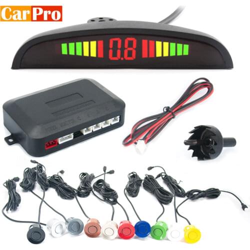 CarPro Parking Sensor Auto Parktronic Kit LED Display Auto Parking Radar with 4 Sensors Reverse Backup Monitor Detector System