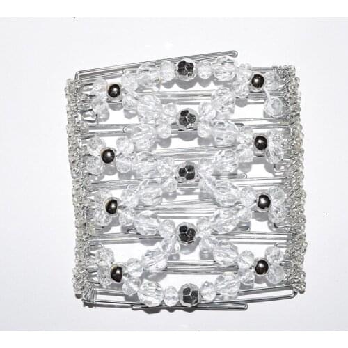 Clear beads metal comb girls wedding pary best gift magic comb 10 pcs /lot