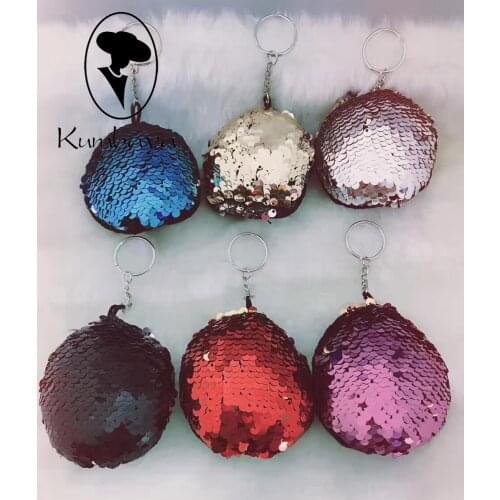 Various Colors Two-side Sequins Cartoon Keychain DIY Handcraft Key Chains Bag Decorations DIY Accessory Christmas Gifts B15825-5