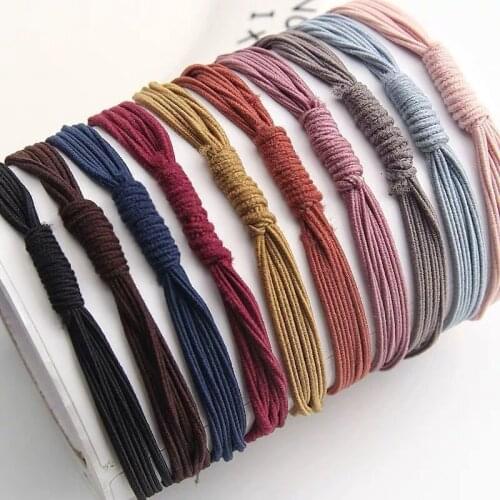 1pcs 4 in 1 Knot Colorful Simple Elastic Hair Rubber Bands Hair Accessories Women Tie Ponytail Holders Headwear silk scrunchie
