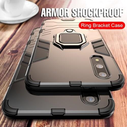 Luxury Shockproof Armor Bumper Case For Huawei P30 Mate 20 Pro P20 Lite Ring Stand Cover For Huawei P30 P20 Silicone Soft Case
