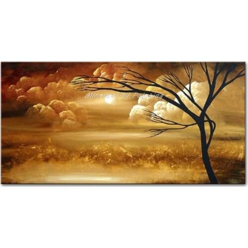 Mintura Large Size Modern Art Picture For Home Decoration Landscape Oil Painting On Canvas Handmade Abstract Tree Wall Paintings