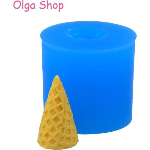 XYL142 22mm 3D Ice Cream Cone Silicone Mold - Fondant, Cake Decoration, Baking Tools, Marshmallow, DIY Handmade, Resin Clay