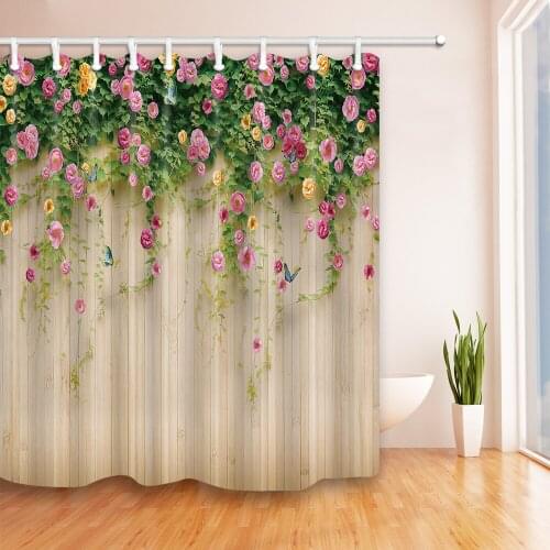 3D Print Flower Shower Curtain Set Waterproof Polyester Mat Rug Toilet Bathroom Custom Home Decor Color Shower Curtains