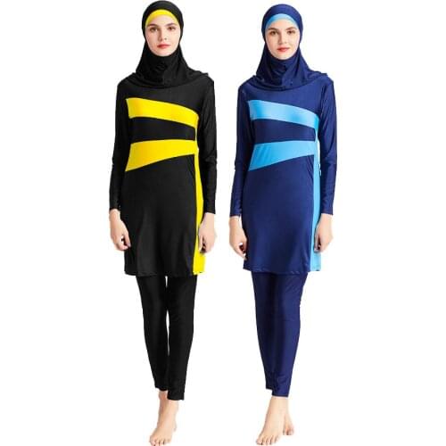 Long Sleeve muslim swimsuit plus size swimwear women muslim swimwear Nylon Burkini Swimming maillot de bain femme musulmane