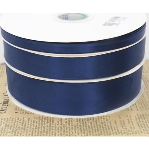 10yards/lot 9mm 25mm 38mm wide navy blue double face satin ribbon DIY bows gift wrap decorative tape