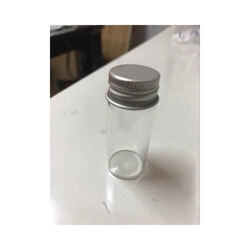 100pcs/lot 10ml Transparent Screw Neck Glass bottle Aluminum Cap Glass Vials Lab Sample Vials