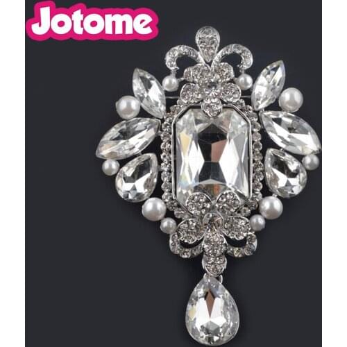 100pcs/lot Wedding Bridal Big Crystal Rhinestone Bouquet Brooch Pin for Women