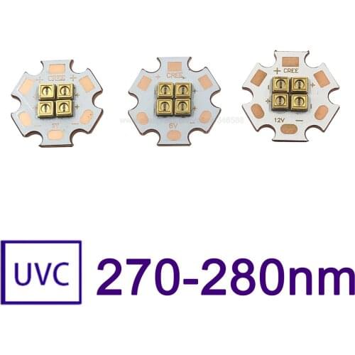 275nm Deep UVC LED 32mW 40mW Diode 3535 Lamp SMD beads 6V12V24V 4Chips for UV disinfection equipment 285nm 315nm Steriliza