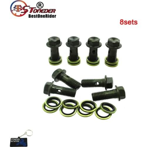 STONEDER 8 Sets M10 x 1.25mm Banjo Bolt Motorcycle Brake Master Cylinder For Dirt Bike ATV Quad Go Kart
