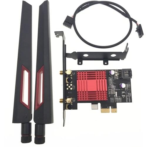 AC9260 With AC88U Antennas set for 9260NGW 1730Mbps Bluetooth 5.0 PCI-E 1X Desktop card