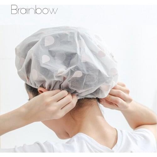 Brainbow 3PC EVA Shower Cap Waterproof Thicken High Quality Hair Salon Elastic For Women Bath Hat Hair Cap Bathroom Products